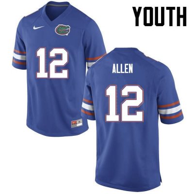 Youth Florida Gators #12 Jake Allen NCAA Nike Blue Authentic Stitched College Football Jersey OBW4862OM